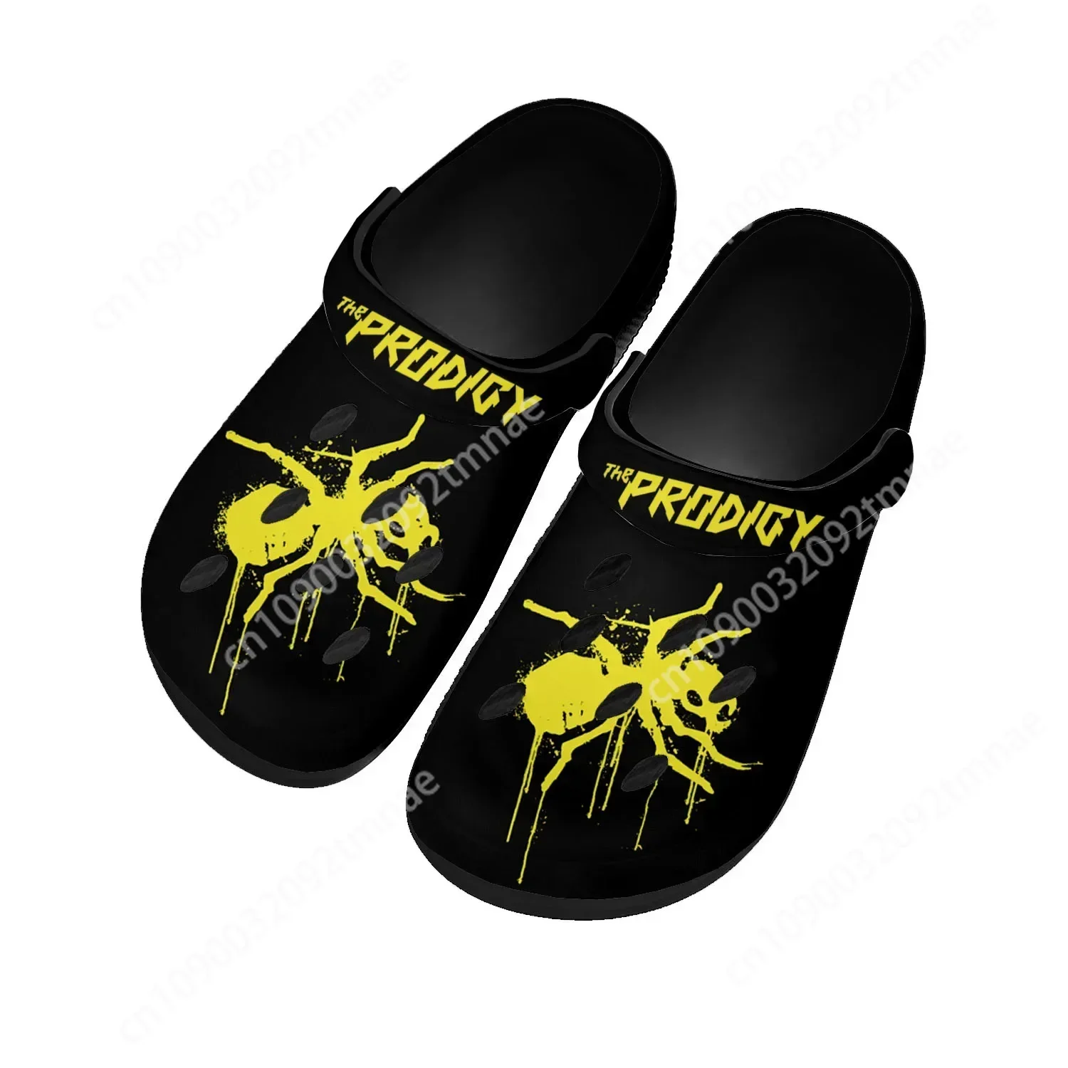 The Prodigy Rock Band Home Clogs Custom Water Shoes Mens Womens Teenager Shoe Garden Clog Breathable Beach Hole Slippers Black