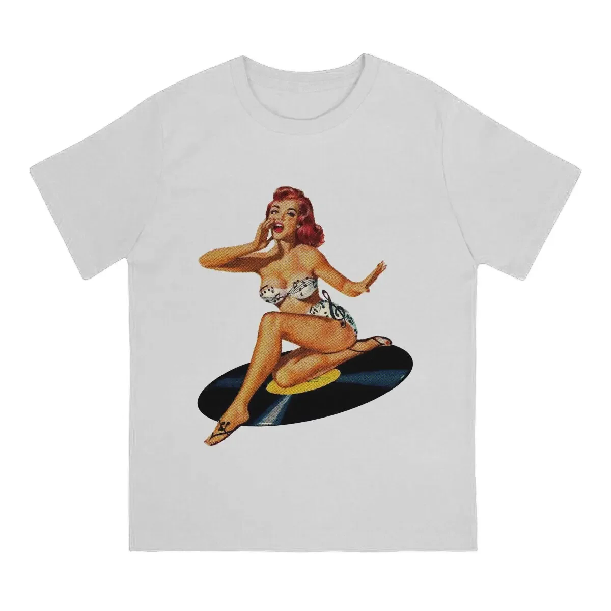 Rockabilly Goddess Pin Up Girl  Polyester T Shirt Alternative O-Neck TShirt Harajuku Short Sleeve