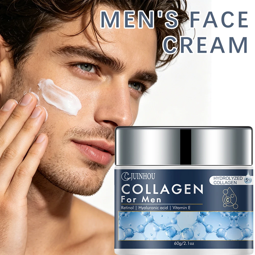 Crema Facial Hidratante Antiedad Diaria para Hombre JUINHOU, Colágeno, Retinol, Control de Grasa, Reafirmante, Refrescante, No Grasosa