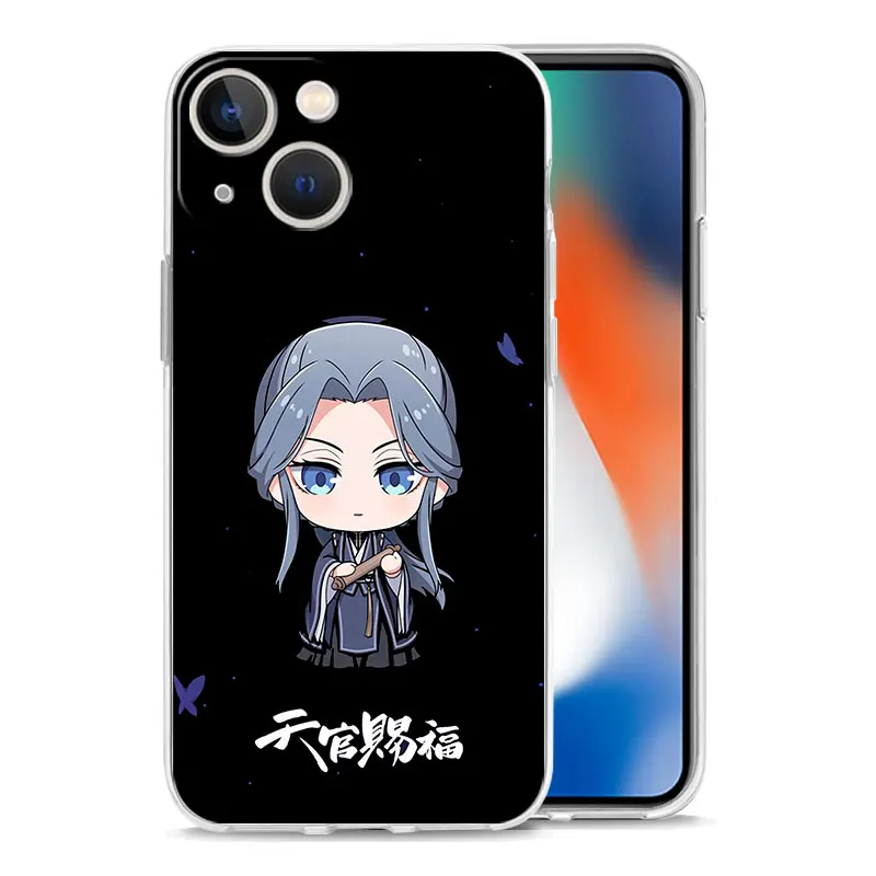 Phone Case For iPhone 15 14 13 12 11 Pro Max XS X XR 7 8 Plus Clear Shockproof Cover Heaven Official\'s Blessing Tian Guan Ci Fu