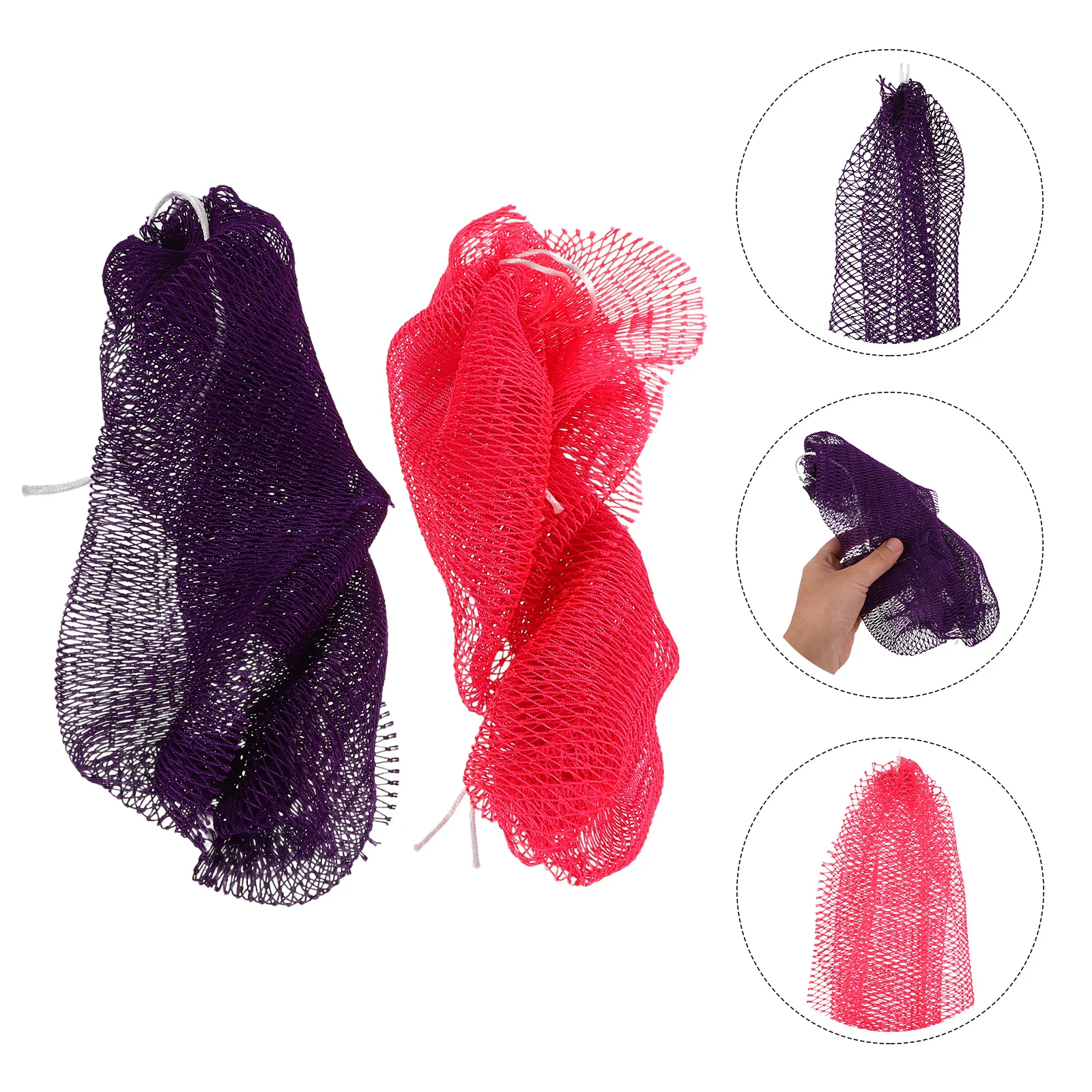 

2Pcs Stretchable African Body Net Scrubber for Showers Saunas Baths Exfoliating Washcloth Back Cleaner Smooth Skin Enhancing