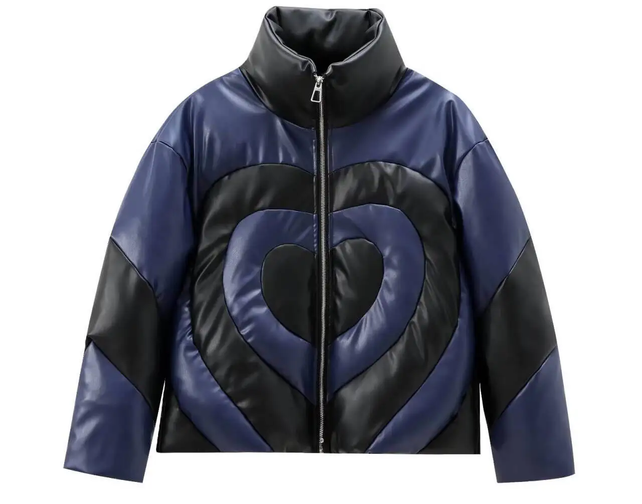 Parkas Womens Korean Autumn Woolen Plaid Double-Layered Snap-Button Belted Waist-Cinching Wide-Waisted Buttonless Patchwork Open