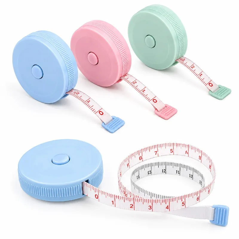 1/3PCS Retractable Soft Tape Measure Double Sided Body Measuring Tape Portable Sewing Ruler for Clothes Tailoring Waist Size Kit