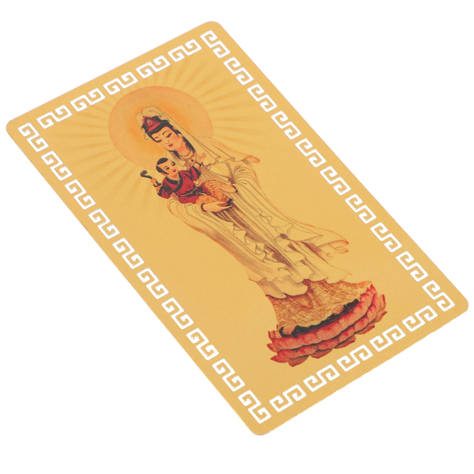 

Aluminum Alloy Kwan Yin Amulet Card Lightweight Religious Fengshui Fortune Protection Car Wallet Decor Chinese Style Success