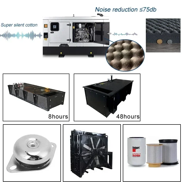 Generatore diesel alimentato Cummins di tipo rimorchio silenzioso portatile di vendita calda da 75 kW con ATS oltre 8 ore di funzionamento