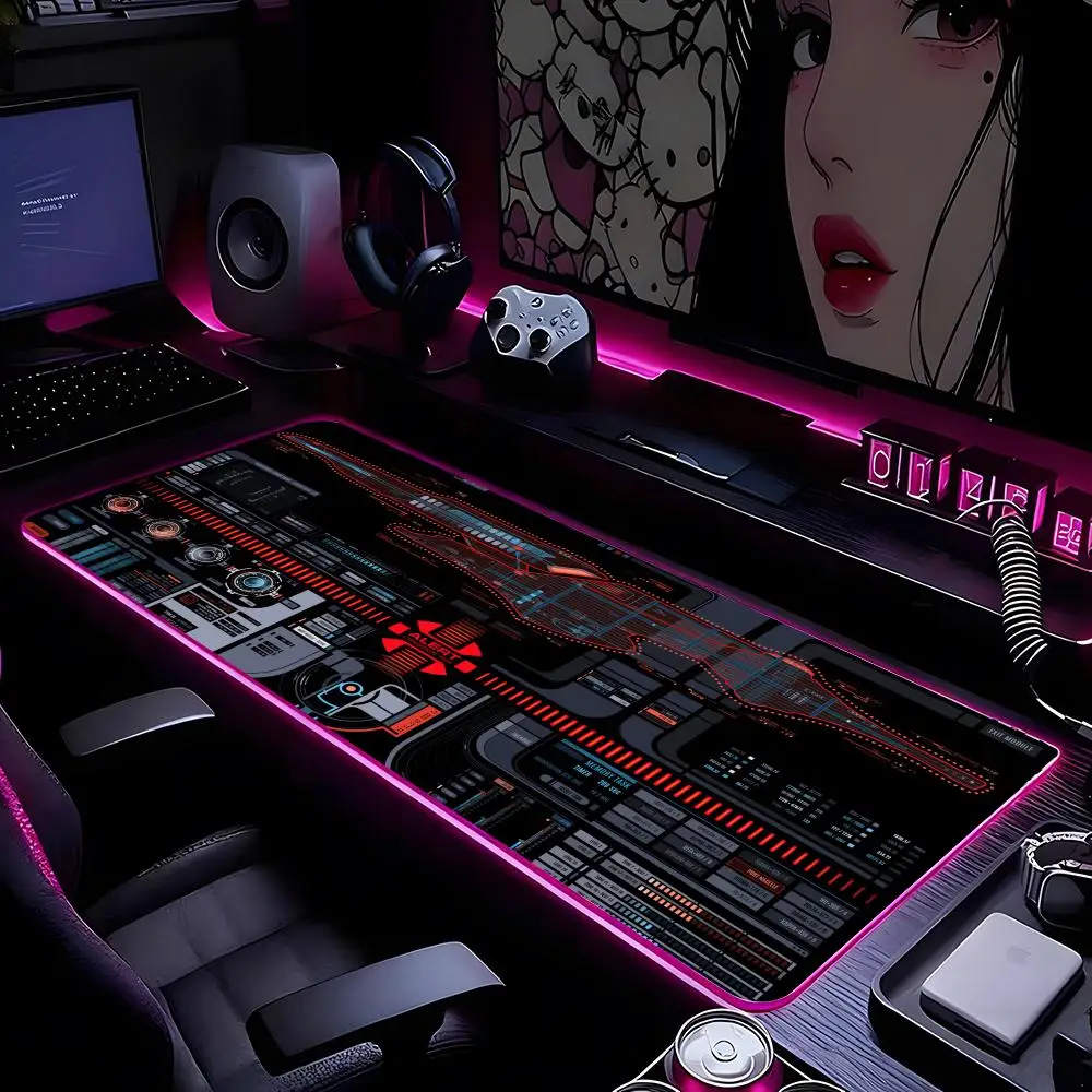 

Star Trek Mouse Pad Mousepad HD Printing Computer Gamers Locking Edge Non-slip RGB Mouse Pad XXL90x40cm Keyboard PC Desk Pad