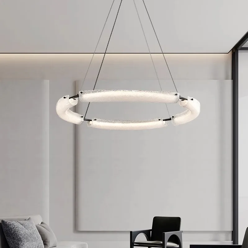 

Minimalist High-end Living Room Pendant Lamp Restaurant Bedroom Designer Cloud Glass LED Chandelier Home Decor Lighting