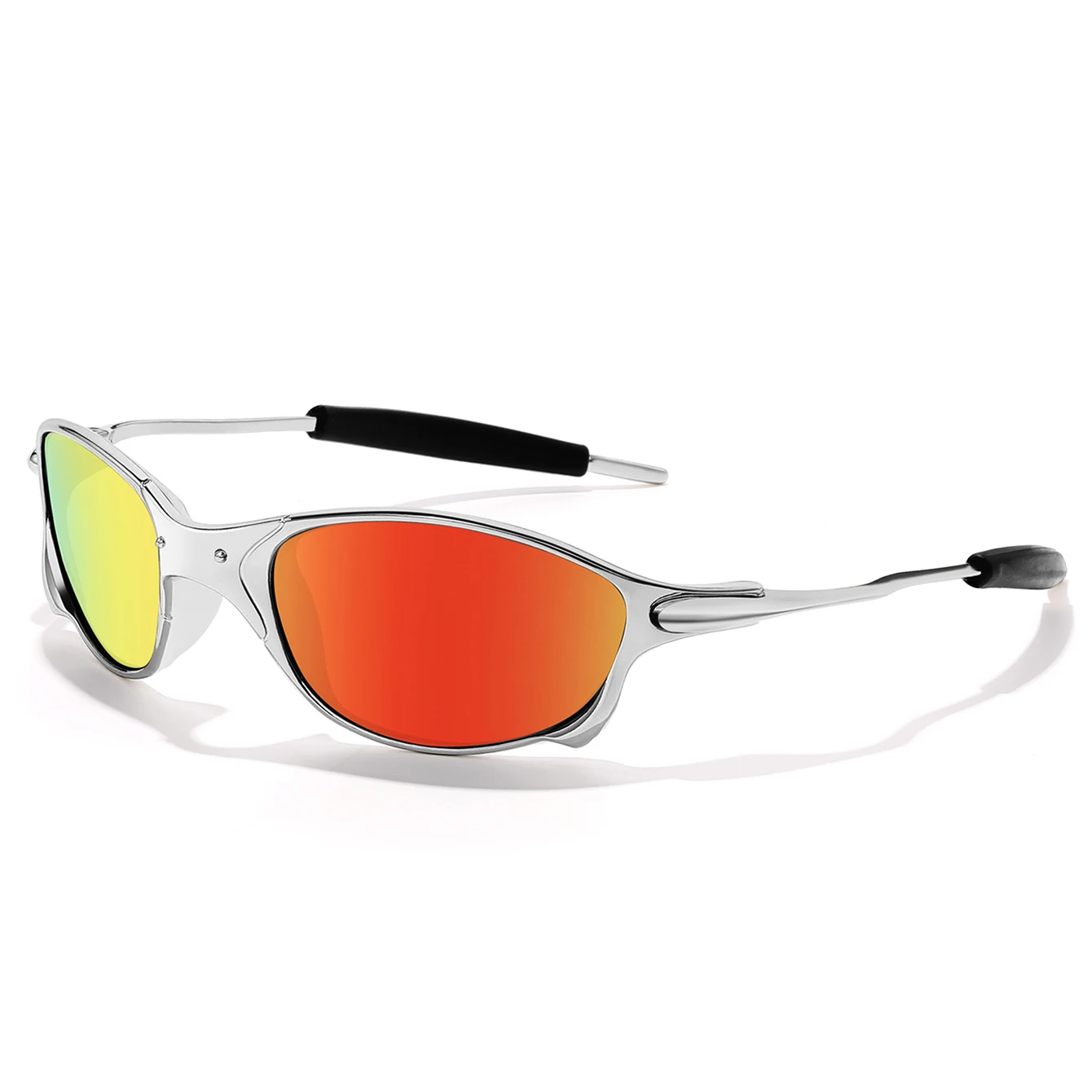 Polarisierte Sonnenbrille für Männer und Frauen, Metallrahmen-Brille mit UV-Schutz für Outdoor-Sportarten, Radfahren, Laufen, Wandern, Fahren