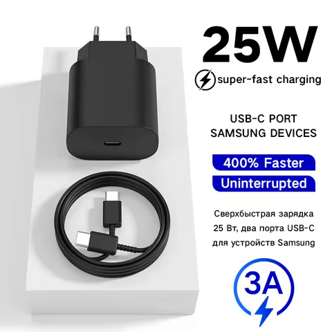 For Samsung 25W Super Fast Charger Galaxy S24FE S24Ultra S23 S22 FLip Fold 2 3 4 5 6 A06 A16 A15 A35 A55 Adapter Quick Charging