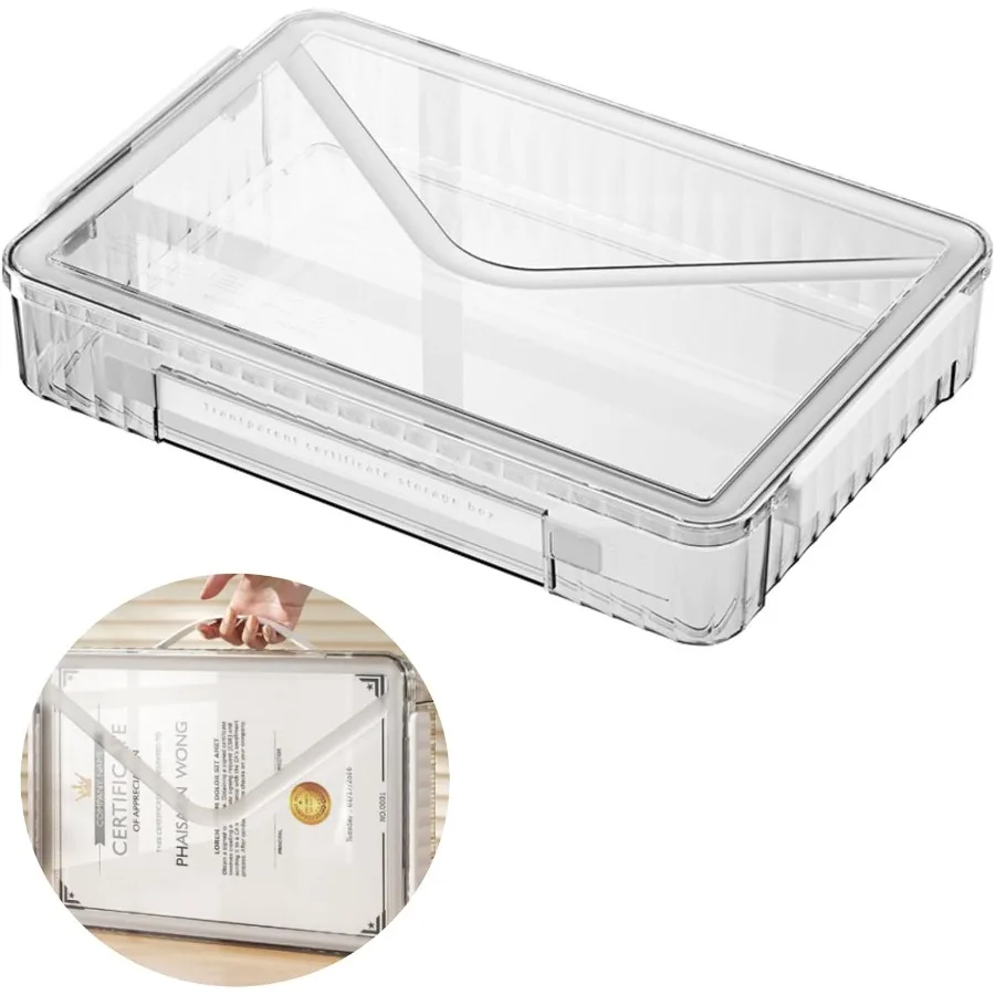 

Пластиковый контейнер для хранения с крышкой. Портативный чехол для проекта с ручкой. Прозрачный ящик для хранения. Защитная коробка для файлов. Штабелируемый контейнер для документов.