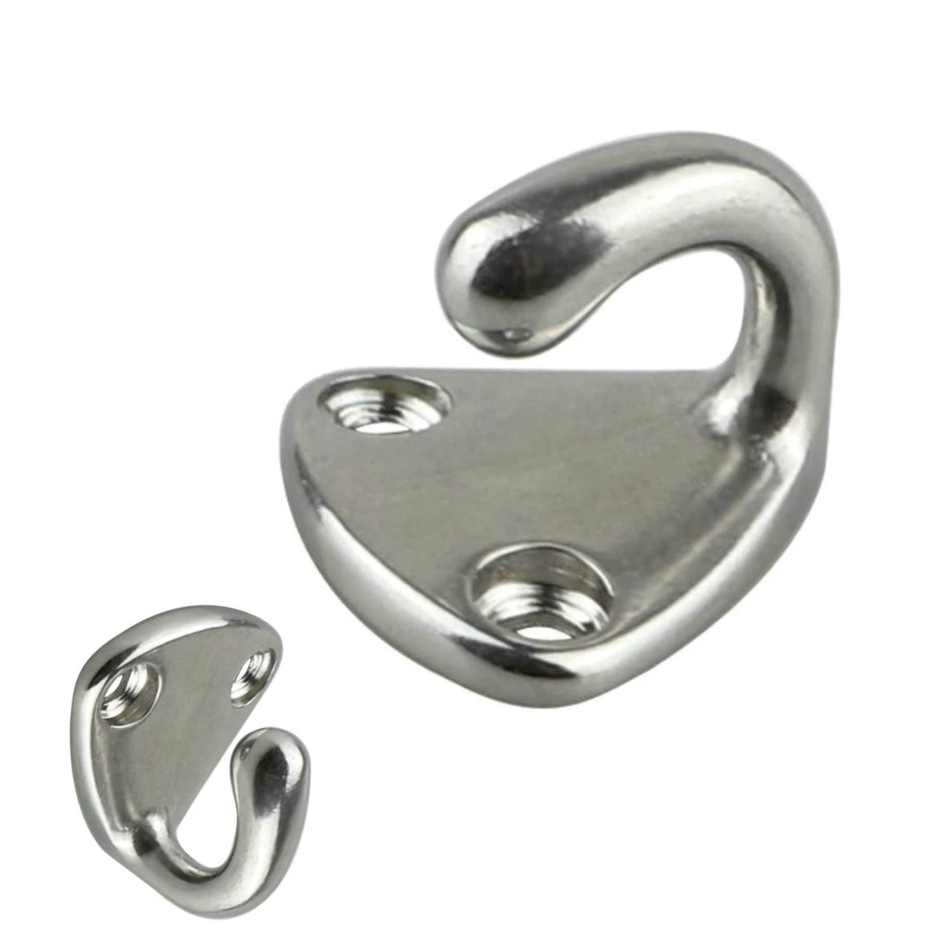 

20pcs Marine Stainless Steel 316 Mini Boat Fender Hook Carabiner Pad Eye Sailing Silver Fender Hook 27x27mm Marine Boat Hardware