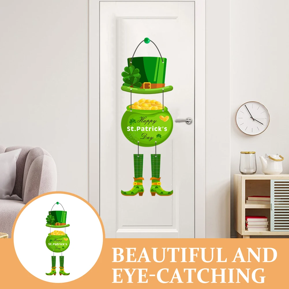 

3PCS Hanging Sign St Patrick's Day Decor Door Wall Home Party Decoration Outdoor Pendant St Patricks Day