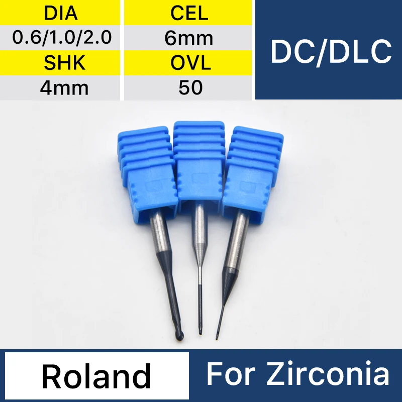 CAD CAM Roland Zirconia DLC fresas para laboratorio Dental