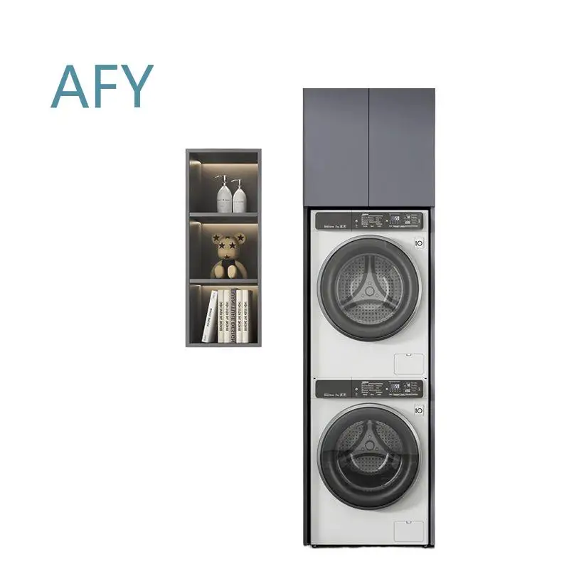 Balcony Washing Machine Dryer Combo for Small Apartment Integrated Stacked Laundry Cabinet with Honeycomb Drum for LG Samsung