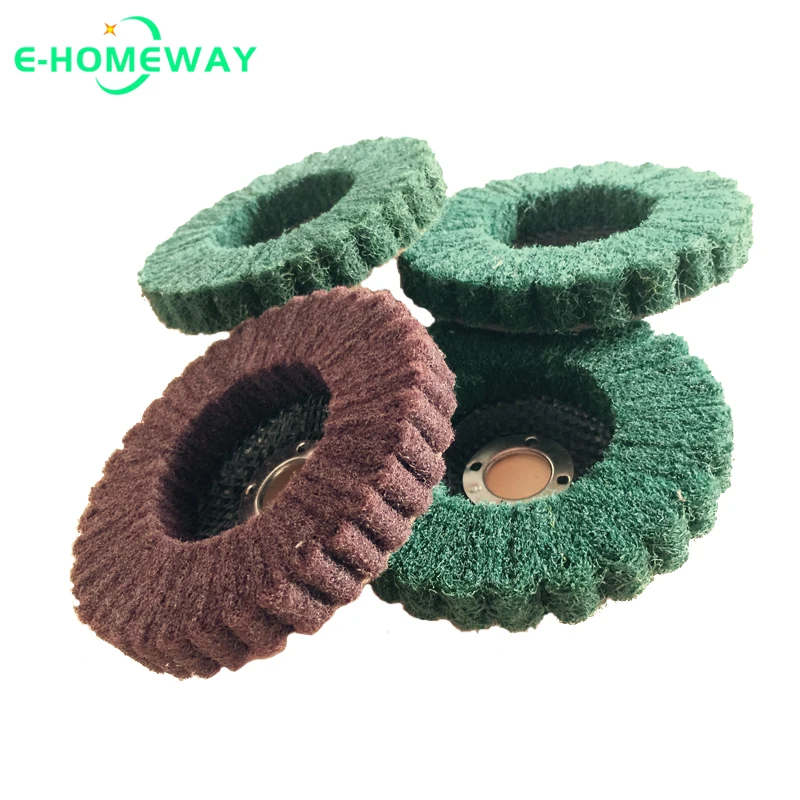 4Pcs Nylon Fiber Flap Disc Polishing Grinding Wheel, Sanding Grinding Buffing Wheels for Angle Grinder, Polishing Tools,GreenRed