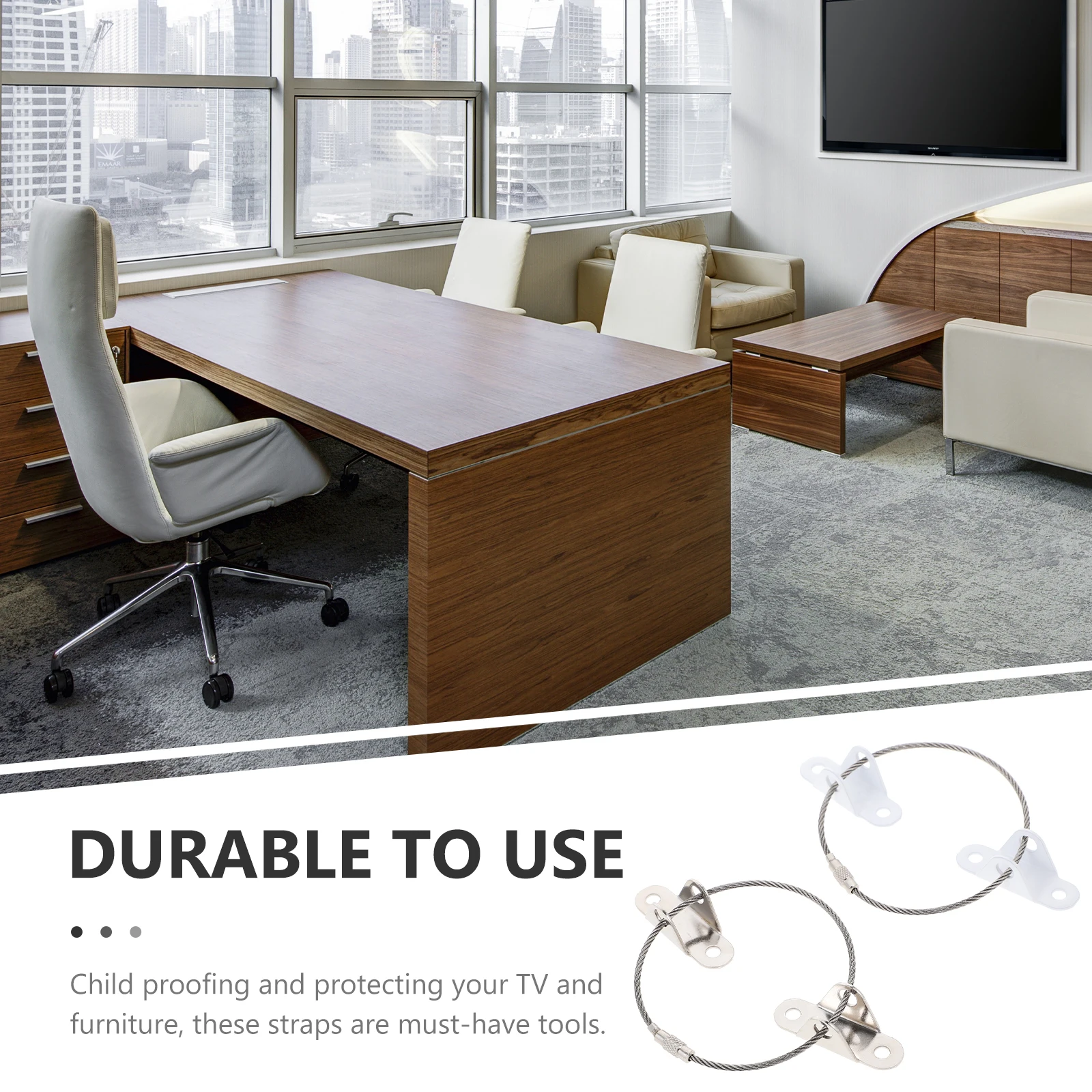 

4 set Furniture Anti-Tip Strap Adjustable Safety Connector For Cabinet Wardrobe Child Proofing Wall Furniture Connector