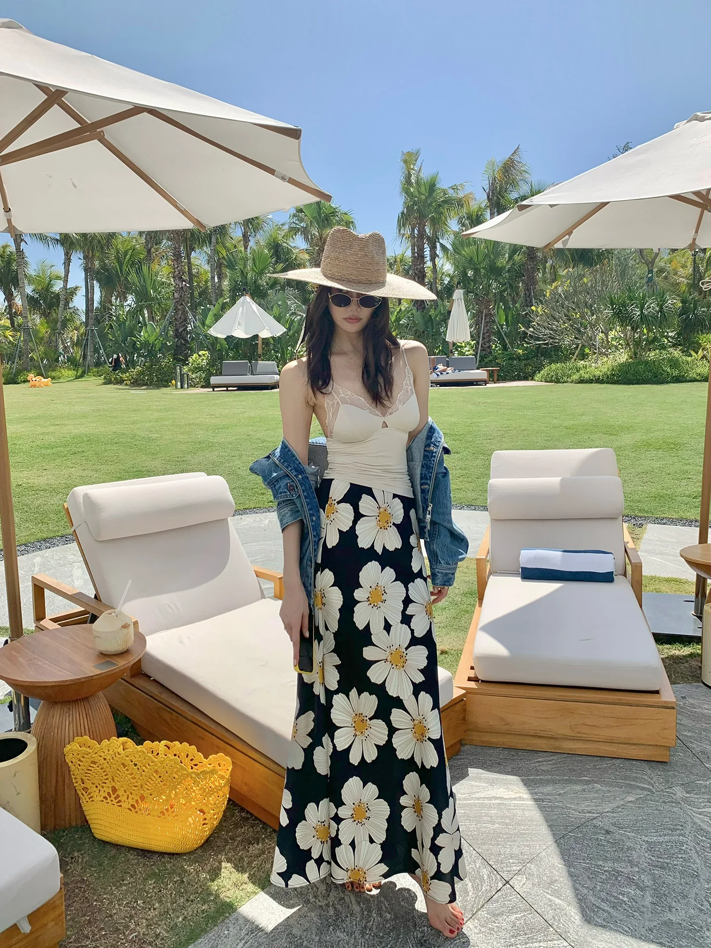 

Женская юбка Dragon Joy Vintage с большим цветочным принтом, прямого кроя, с высокой талией, длиной до пола, J39