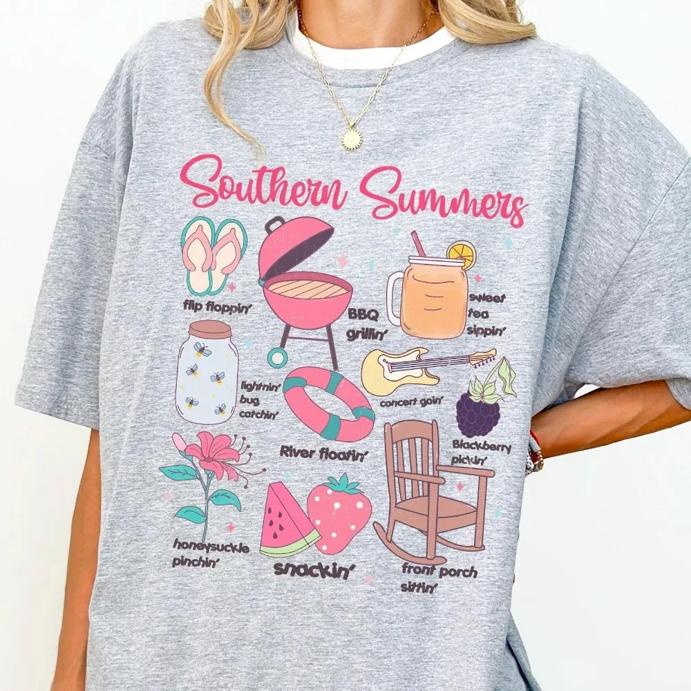 Southern Summer Shirt Summer Vibes Tops Western Tees Boho Summer Clothes Beachy Vacation Clothes