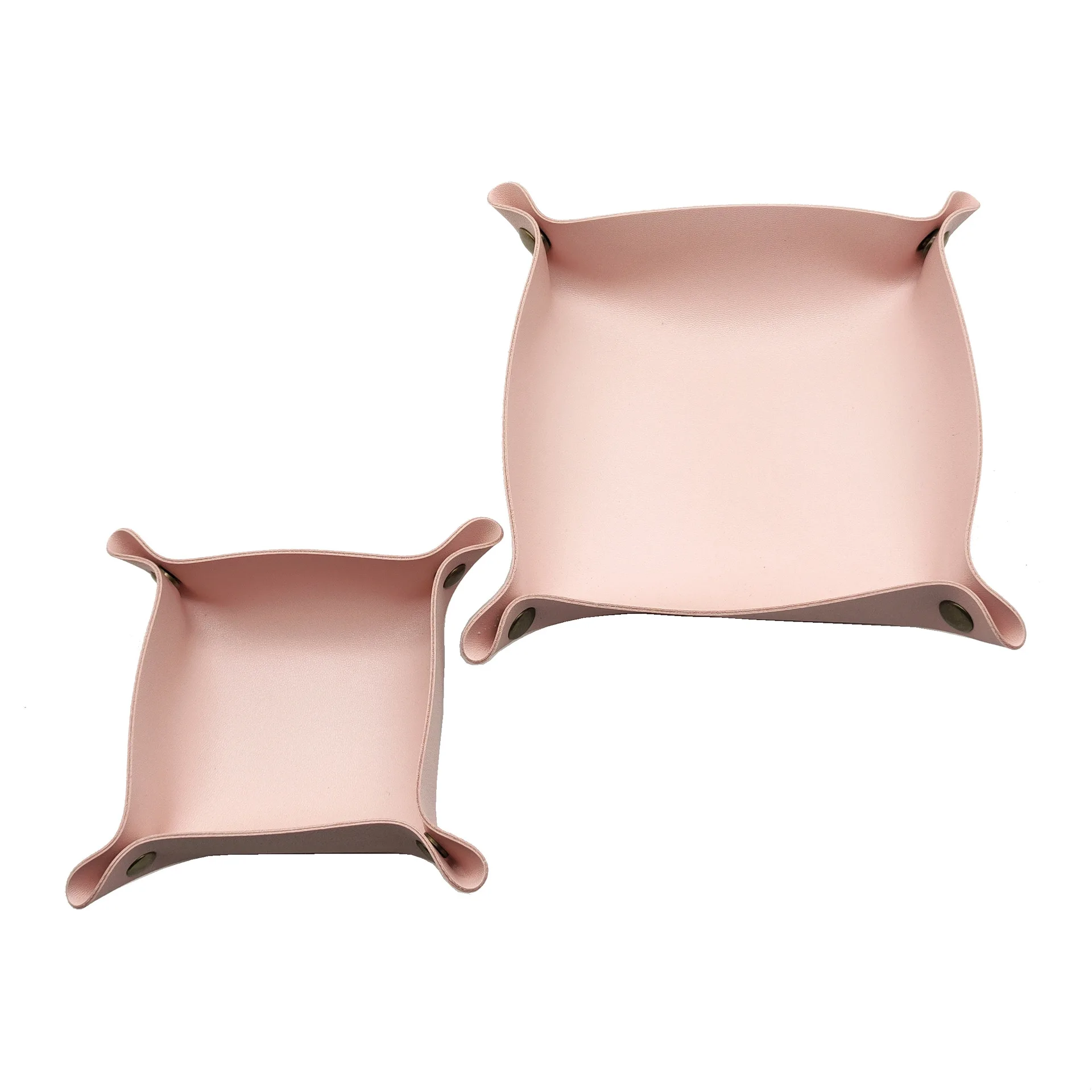 Boîte de rangement nordique en cuir PU 15x15cm, plateau de rangement de bureau, panier de rangement de clés de bijoux et de cosmétiques, boîte de rangement pliante 1 pièce