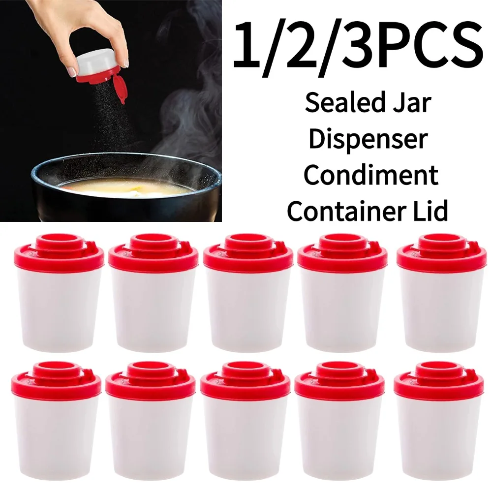 1/2/3pcs Seasoning Jar Pepper Shakers Moisture Proof Mini Salt Shaker To Go Camping Picnic Outdoors Kitchen Lunch Boxes Travel