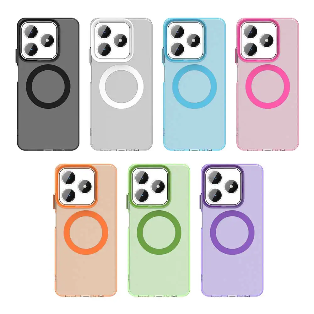 Per Magsafe Custodia per telefono opaca per Realme C61 C63 Note60 Ricarica wireless magnetica per Magsafe Realme Narzo Cover posteriore antiurto