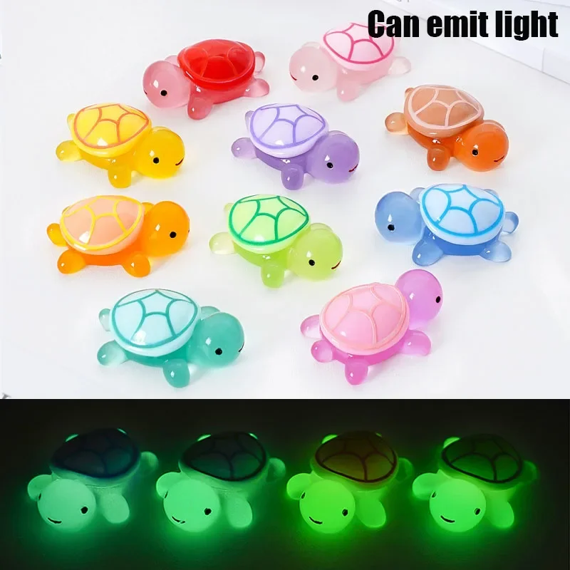 Mini Pendant Luminous Turtle Home Decor Landscaping Resin Crafts Turtle Garden Miniatures Ornaments Decoration Wholesale