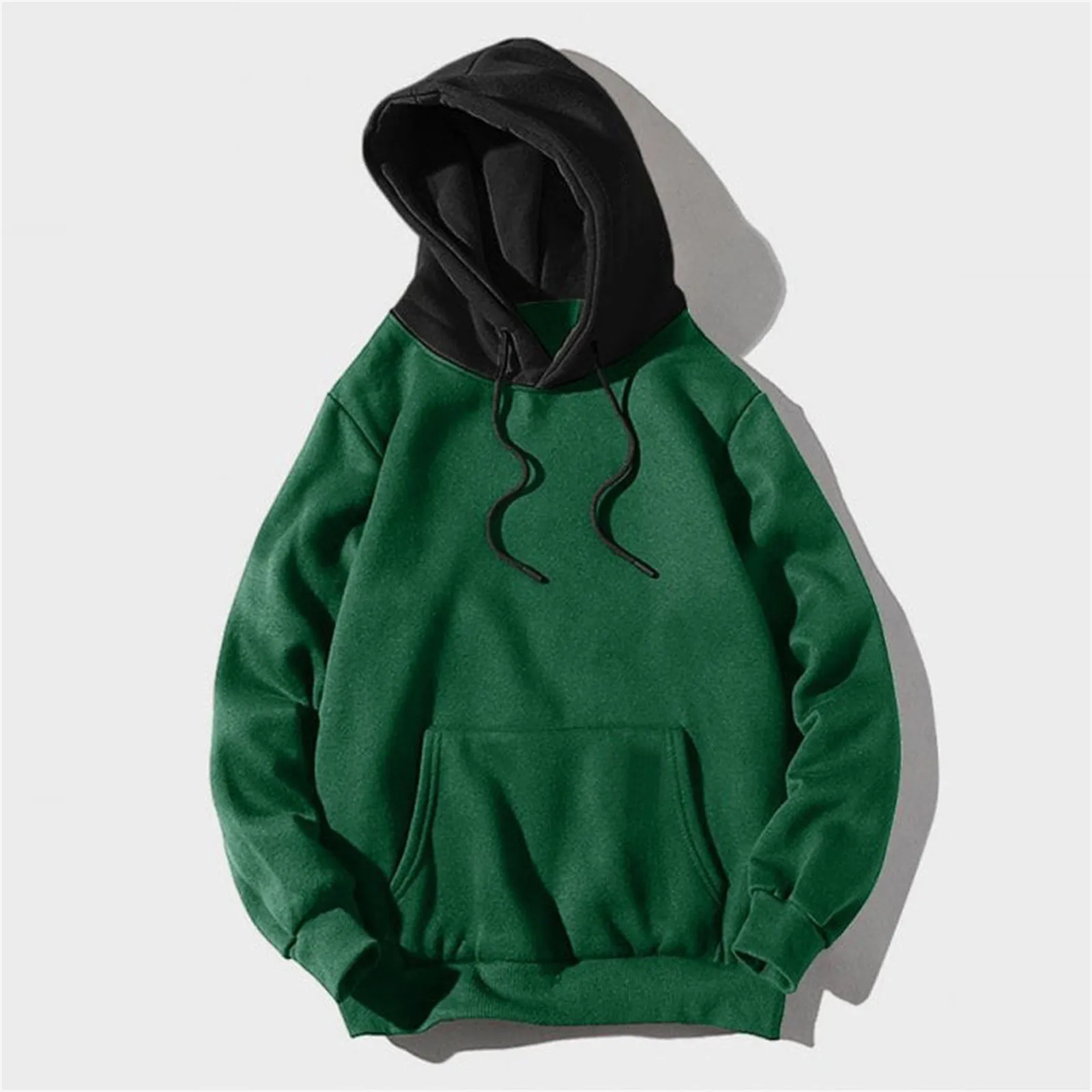 Hoodies longgar warna Patchwork wanita hoodie bersaku serut besar kaus Hoody Hip Hop olahraga luar ruangan tracksuit pullover