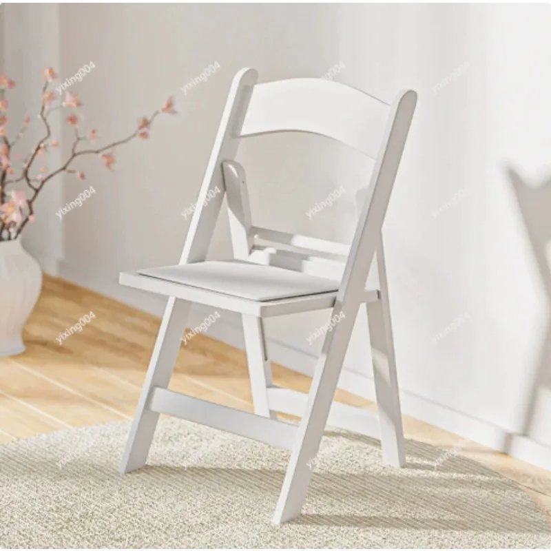 Portable Plastic Banquet Chair Foldable Backrest Guest Chair For Wedding Outdoor Party Use
