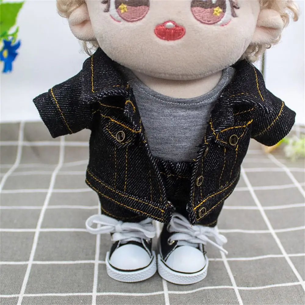 10CM Doll Clothes Fashion Tops Denim Jacket Casual Wears Jeans Pants For 1/12 Dolls Clothes Accessories Kids Toys