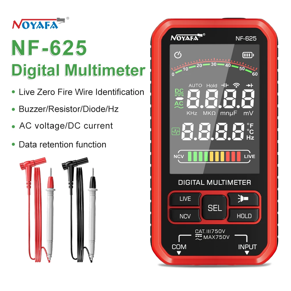 NF-625 LCD Digital Multimeter Stable Functionality Over load Protection Anti-dust Drop Protection