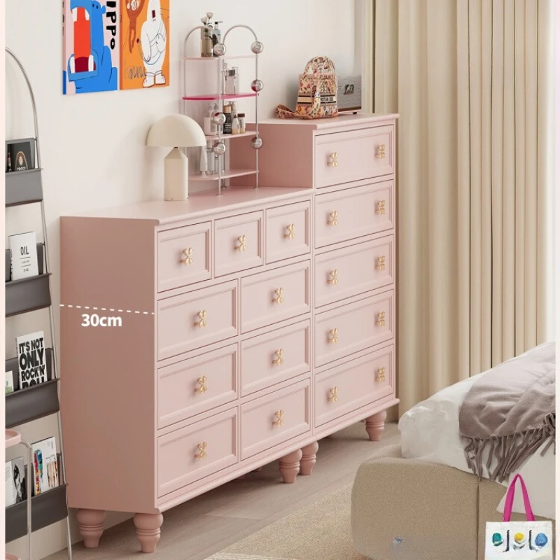 

Bedroom Bedside Cabinet Living Room Combination Chest Dopamine Pink