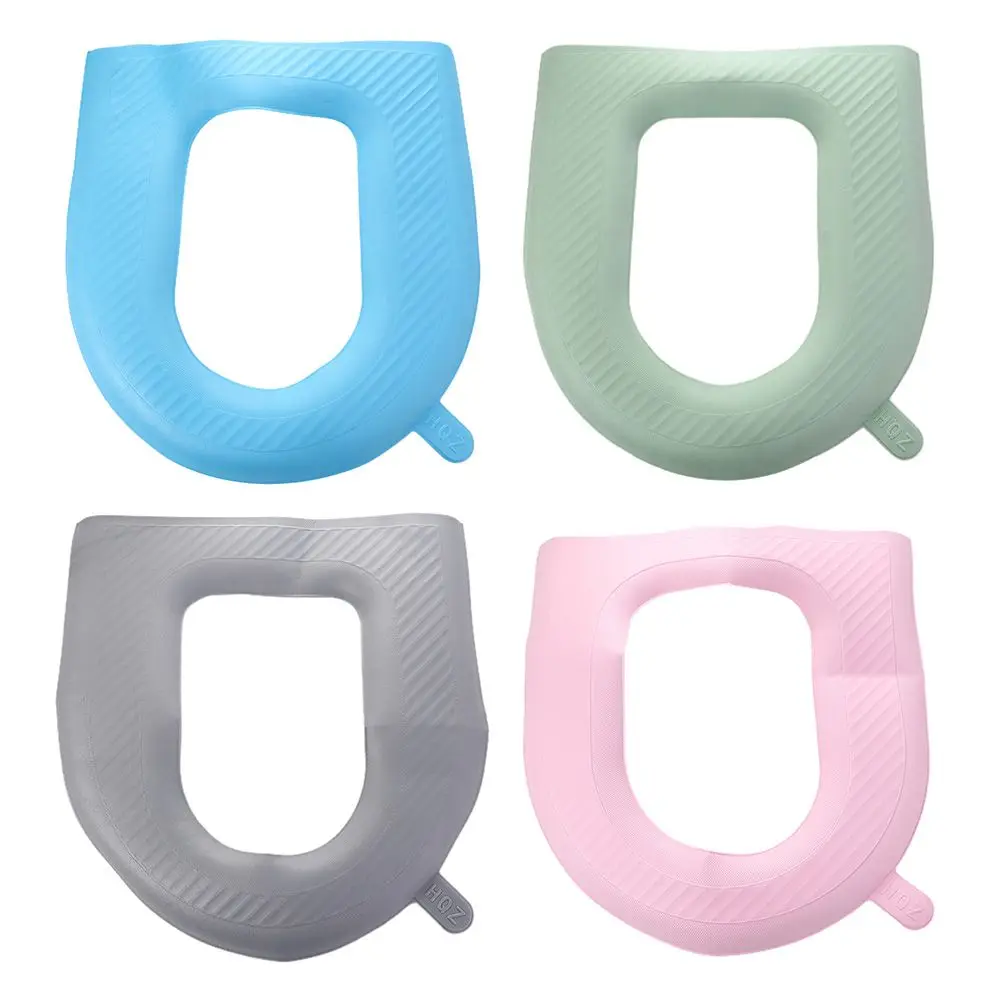 Waterproof Toilet Seat Cushion Bathroom Accessories Silicone Four Seasons Household Washable Paste Foam Toilet Cover