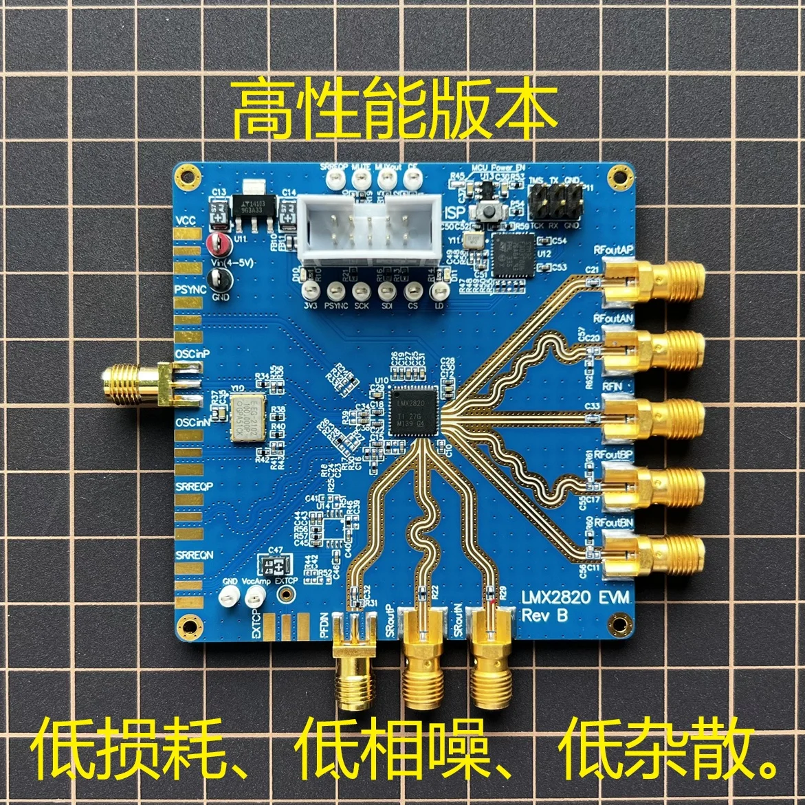 LMX2820 Evaluation Board Development Board RO4350B High Frequency Board TI Official Software Control Low Phase Noise Source