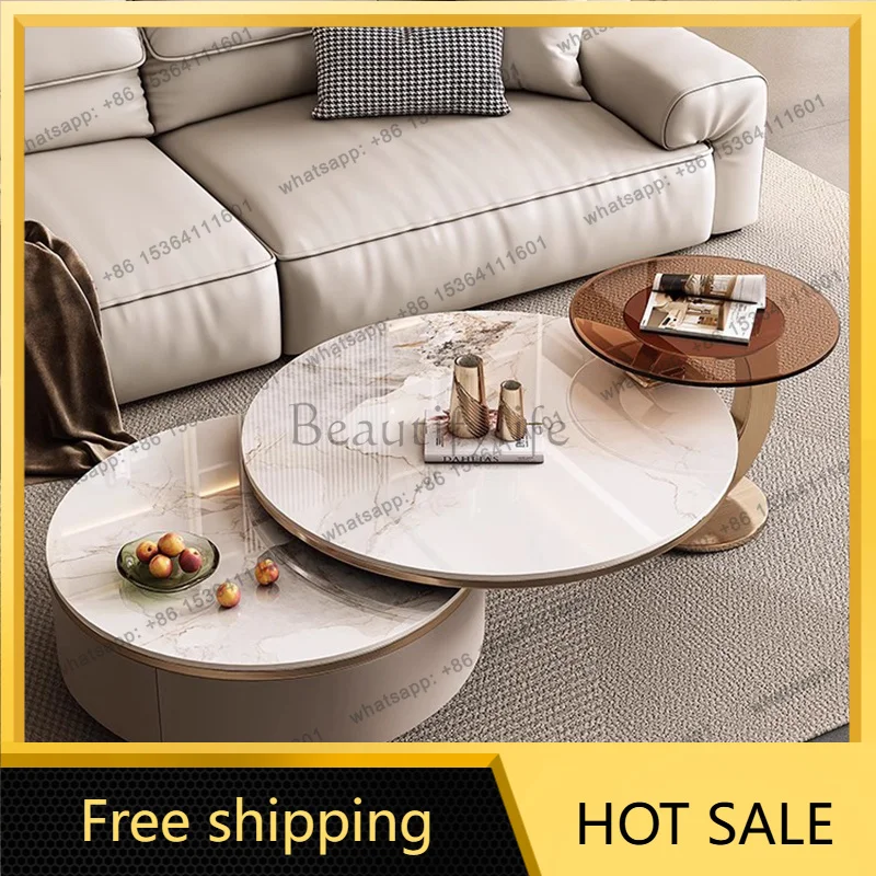XX.Italian High Quality Coffee Tables Classic Luxury Roman Modern Coffee Tables Glamour Glass Top Mesa Centro Furniture Living R