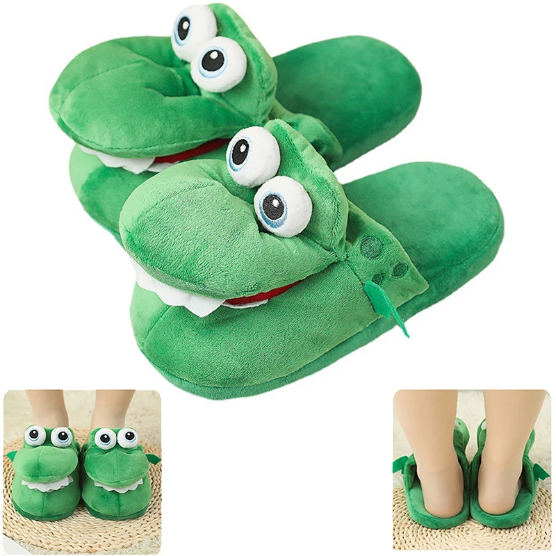 Cartoon Crocodile Cotton Slippers Moving Funny Walking with Open Mouth and Dancing Warm Comfortable Christmas Gift Kids Girl Boy