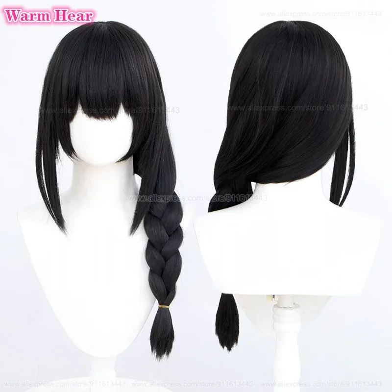 Высокое качество Nayuta синтетические волосы аниме длинные 65 см черная коса косплей аниме парик термостойкие волосы вечерние парики бесплатная шапочка для парика