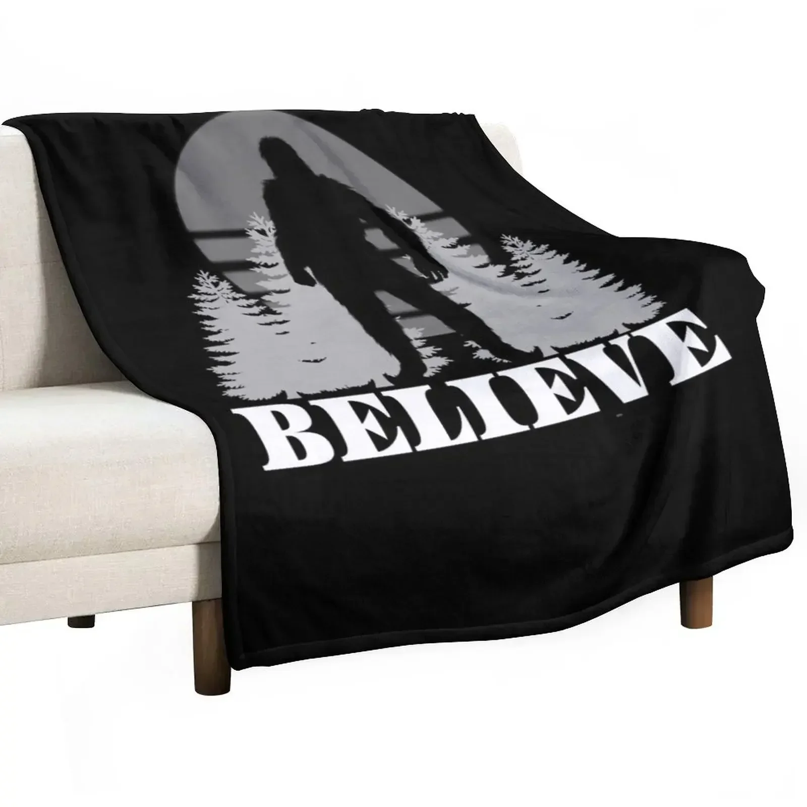 Bigfoot- Retro Vintage Mountains Nature Throw Blanket Sofa Plaid on the sofa Blankets