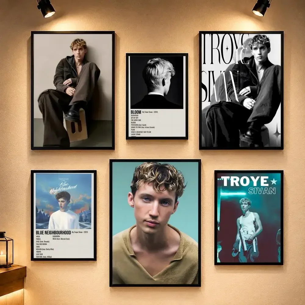 Pop Singer T-Troye SivanS Poster Vintage Retro Anime Poster Stickers Peel and Stick Wall Art Home Decor