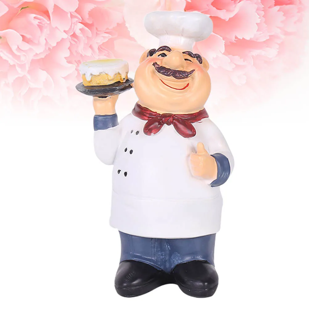 

1Pcs Creative Cake Chef Desktop Ornament Eco Friendly Decoration for Home Kitchen Bar Cafe Tabletop Sculpture
