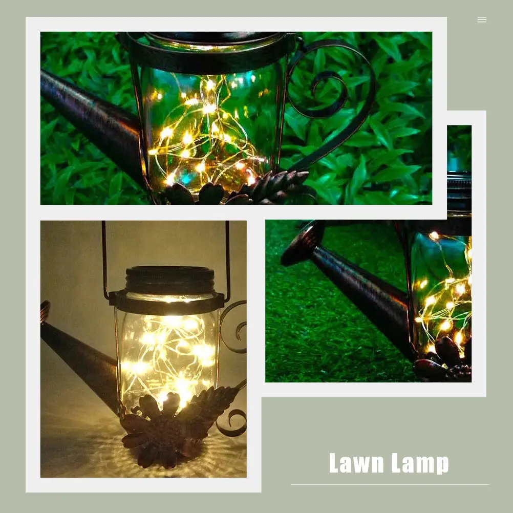 1Pcs Solar Powered Lawn Lamp Energy Saving Creative Watering Can Shape Outdoor Solar Light for Garden Courtyard Driveway Flower