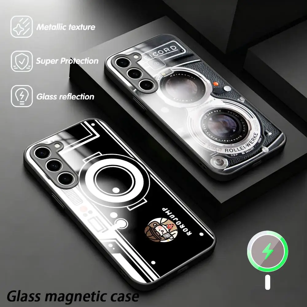 Camera Background Phone Case For Samsung S26 S25 S24 S23 S22 S21 Plus Ultra Fold A Glass Magnetic Case