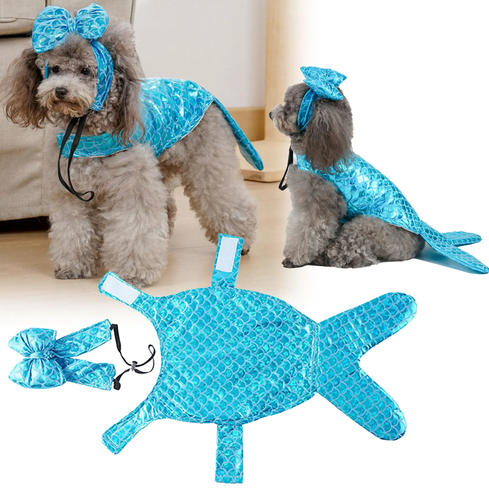 Disfraces para perros de sirena/M/L/XL, disfraces divertidos personalizados para perros, ropa bonita para fiesta de Cosplay para perros para sesiones fotográficas, suministros para mascotas