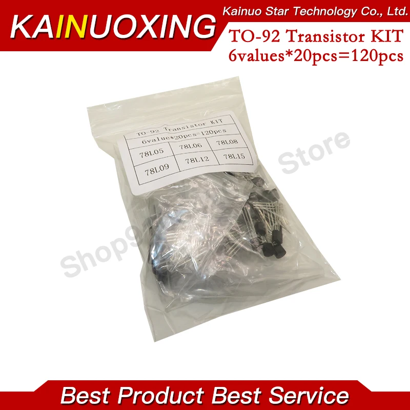 20pcs*6values=120pcs 78L05 78L06 78L08 78L09 78L12 78L15 TO92 TO-92 Transistor Kit 78L series voltage regulator package Assorted