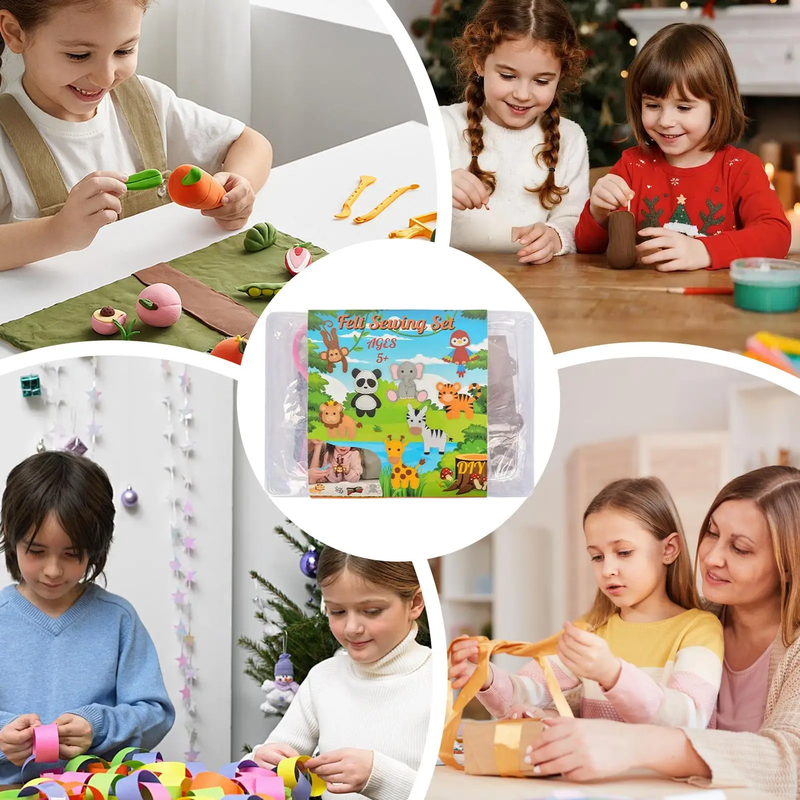 مجموعة أدوات الحرف اليدوية للأطفال للتفاعل العائلي مجموعة كرتونية ثلاثية الأبعاد للحيوانات لغرفة النوم وغرفة المعيشة والحفلات والفصول الدراسية للأولاد #5