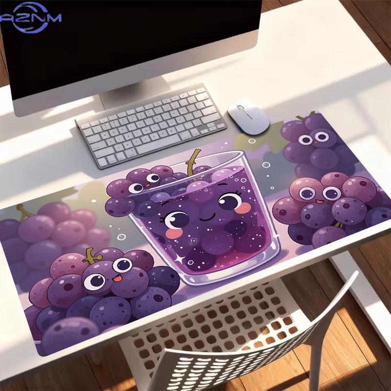 1pc Extra-Large, Non-Slip, Durable Desk Mat, Mouse Pad, Featuring Purple Grape Juice, Rubber Base, for Office, Computer Decor, I