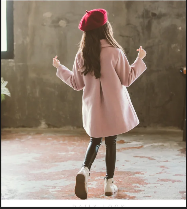 Cate bambini giacca per ragazze inverno lana caldo soprabito moda ragazze vestiti bambini capispalla autunno ragazze cappotto