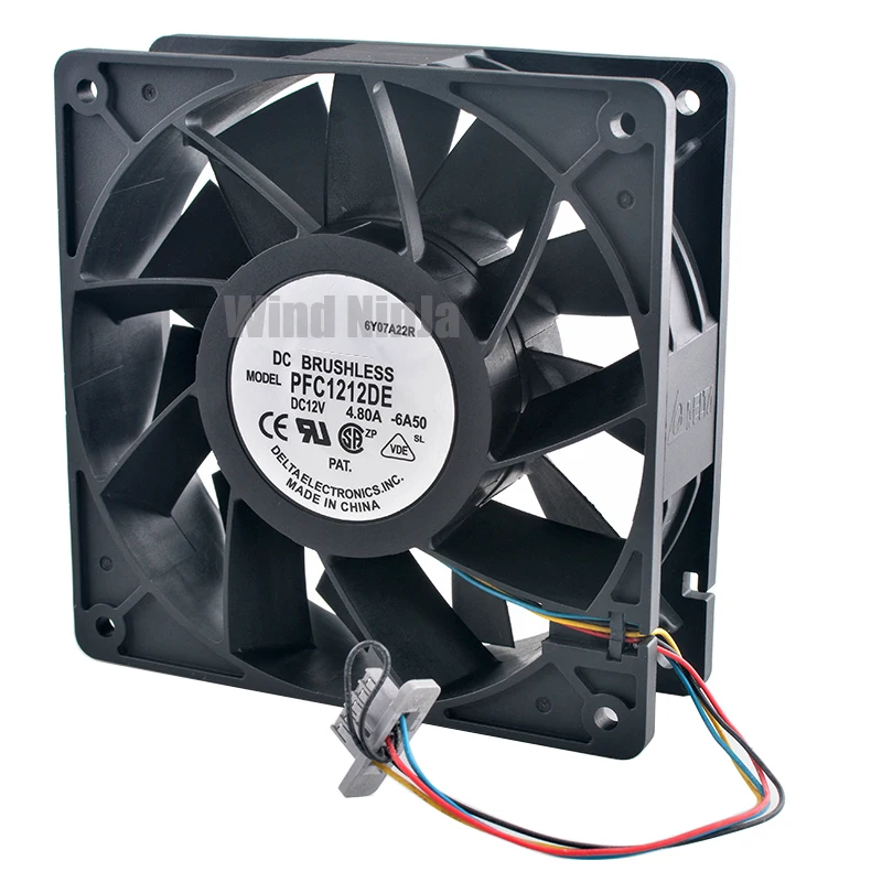 PFC1212DE 12cm Wentylator Chłodzący z Podwójnym Łożyskiem Kulkowym, Wysoka Prędkość Obrotowa, DC12V 4.80A 5500rpm do Obudowy Superkomputera 120x120x38mm — zdjęcie produktu 2