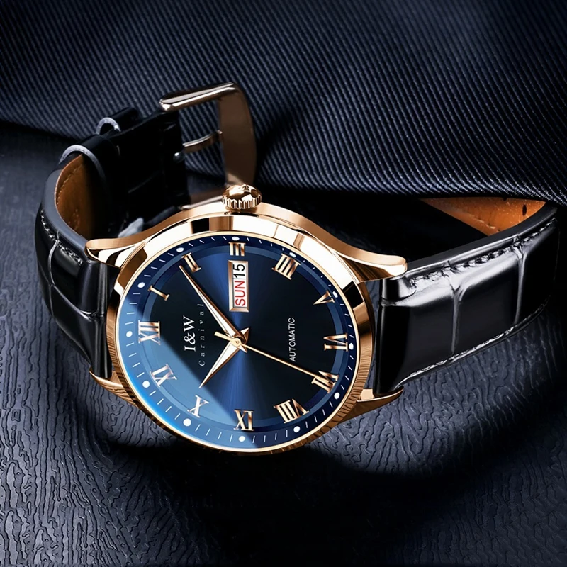 

IW Новые NH36A Модные мужские автоматические механические часы Роскошные сапфировое покрытие AR Водонепроницаемый кожаный ремешок Reloj