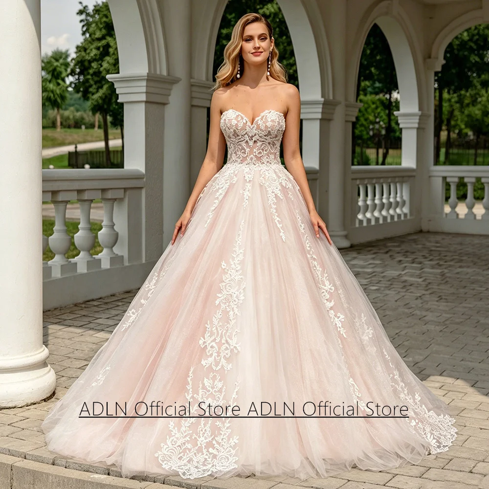 

Wedding Dress Vestido De Noiva Customized Sweetheart Sleeveless See Through Beading Applique Woman Bride Bridal Gown