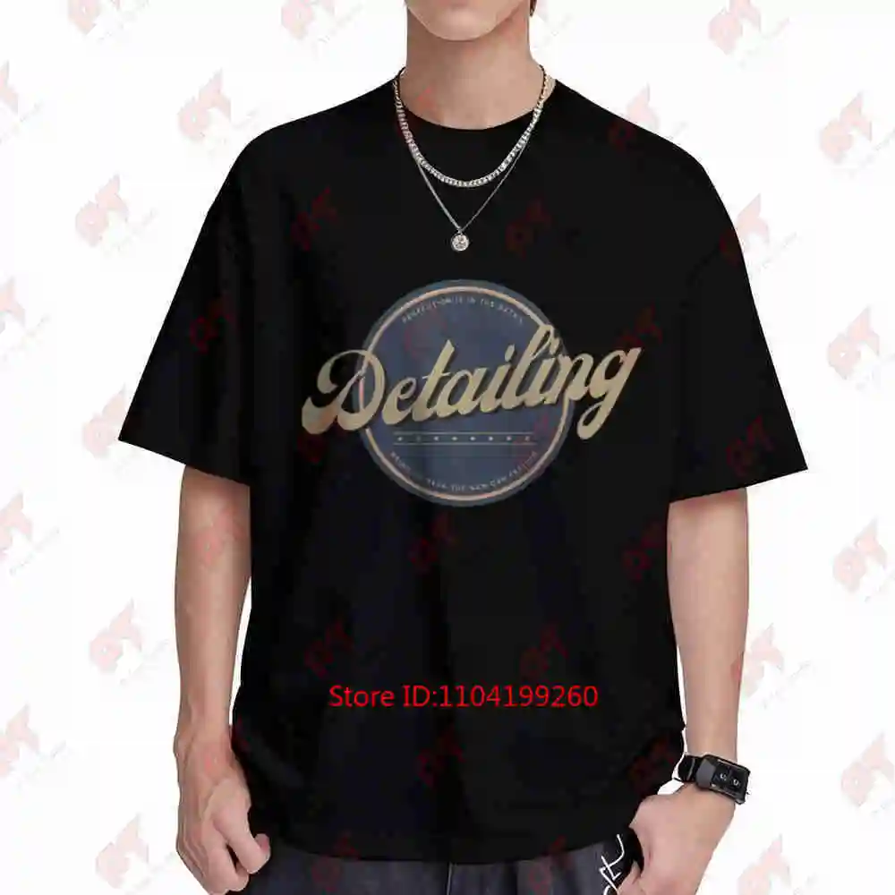 Vintage Car Detailer Washer Polisher Golden Lettering Short Sleeve Tee 100% Cotton T-Shirt